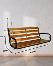 Load image into Gallery viewer, Aston Metal Hanging Swing with Saag Wood
