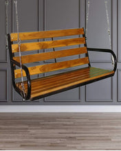 Load image into Gallery viewer, Aston Metal Hanging Swing with Saag Wood