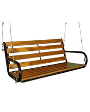 Load image into Gallery viewer, Aston Metal Hanging Swing with Saag Wood