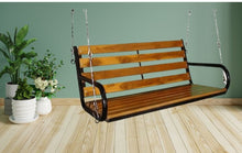Load image into Gallery viewer, Aston Metal Hanging Swing with Saag Wood