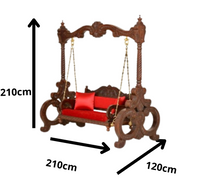 Load image into Gallery viewer, Free Standing Akashiya Wood Big Swing with  cream Cushion
