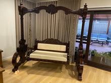 Load image into Gallery viewer, Free Standing Akashiya Wood Big Swing with  cream Cushion
