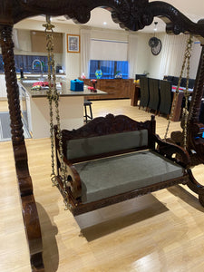 Free Standing Akashiya Wood Big Swing with  cream Cushion