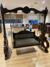 Load image into Gallery viewer, Free Standing Akashiya Wood Big Swing with  cream Cushion
