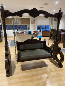 Free Standing Akashiya Wood Big Swing with  cream Cushion