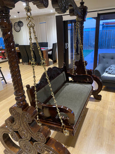 Free Standing Akashiya Wood Big Swing with  cream Cushion