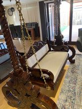 Load image into Gallery viewer, Free Standing Akashiya Wood Big Swing with  cream Cushion
