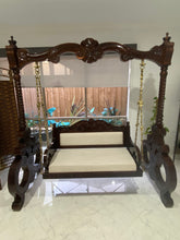 Load image into Gallery viewer, Free Standing Akashiya Wood Big Swing with  cream Cushion
