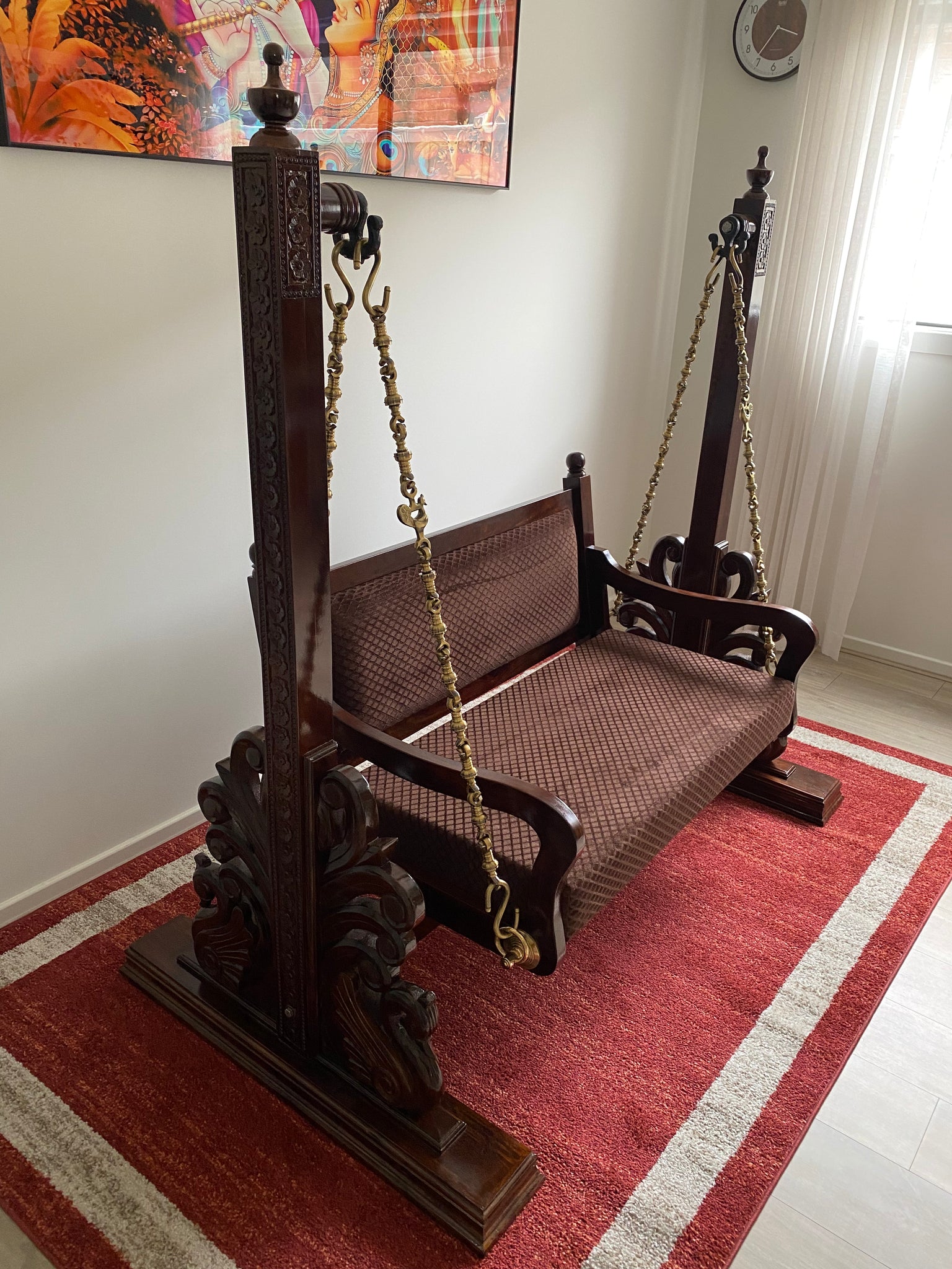 Hanging wooden swing hot sale