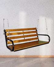 Load image into Gallery viewer, Aston Metal Hanging Swing with Saag Wood
