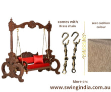 Load image into Gallery viewer, Free Standing Akashiya Wood Big Swing with Red Cushion
