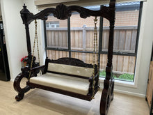 Load image into Gallery viewer, Free Standing Akashiya Wood Big Swing with  cream Cushion
